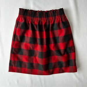 J Crew Red and Black Buffalo Plaid Women's Mini Skirt
